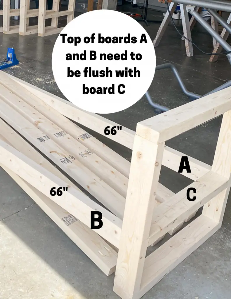 Diagram of placement for boards for the outdoor sofa build