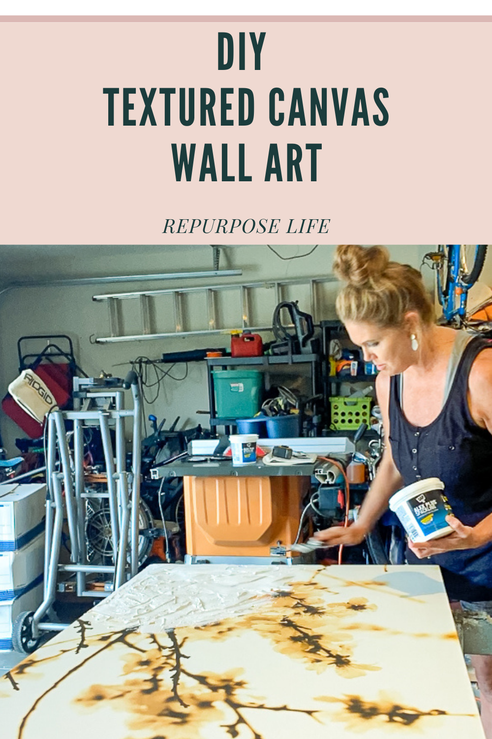 Easy How to DIY Textured Canvas Wall Art - Design to Build