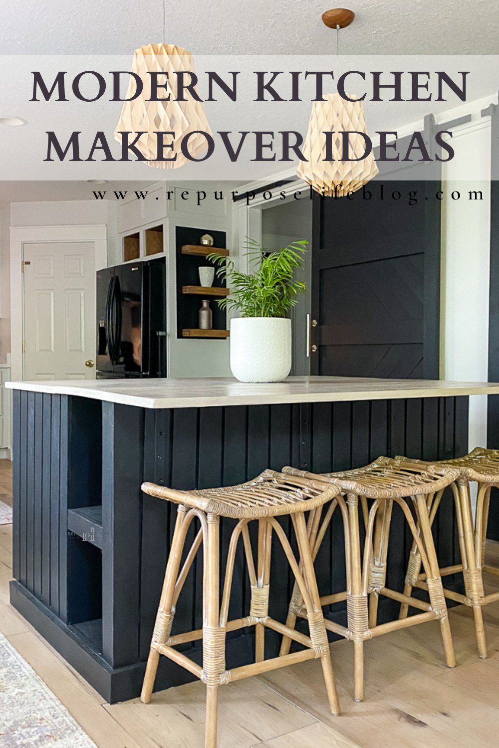 Modern Kitchen Makeover Reveal-One Room Challenge - Design to Build