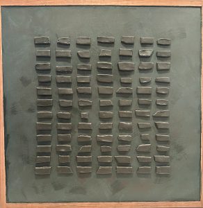green canvas with wooden frame