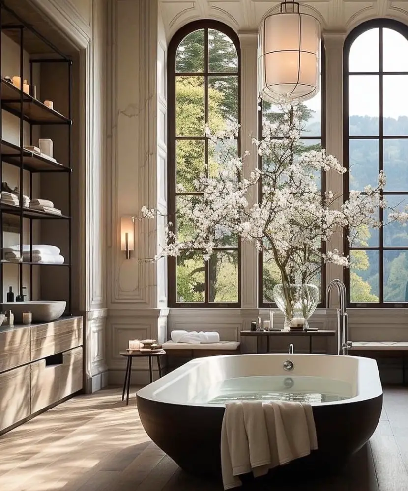 Luxurious soaking tub.