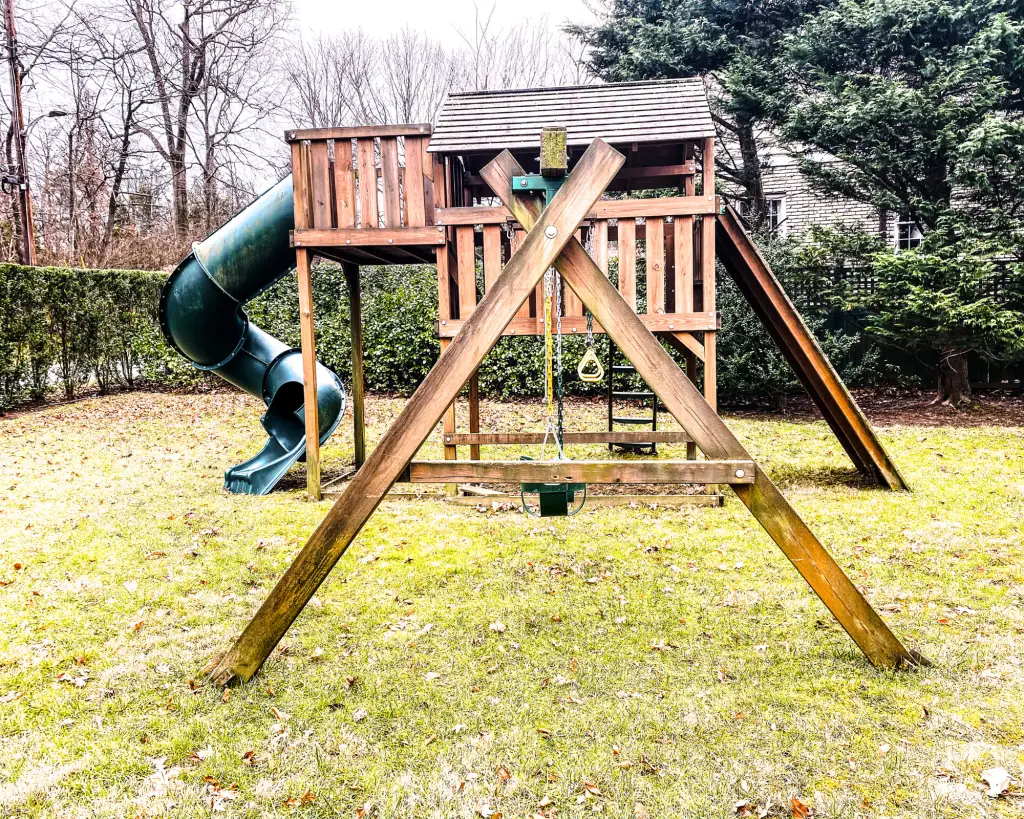 Playset in a backyard