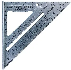 Picture of a metal square for woodworking.