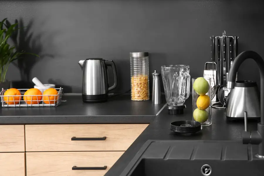 Appliances on countertop.