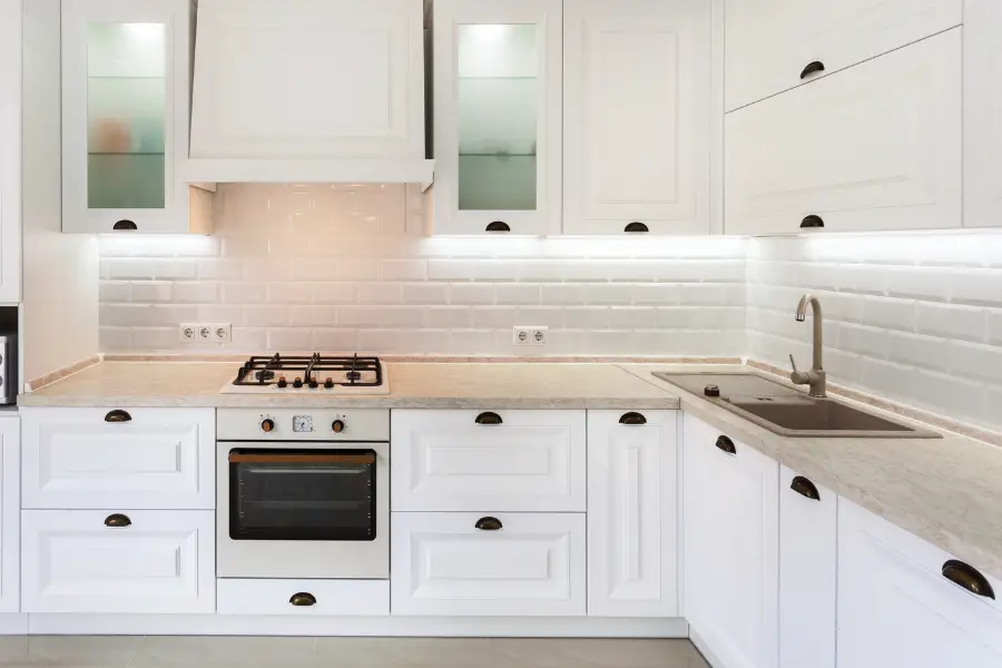 Lighting under kitchen cabinets.