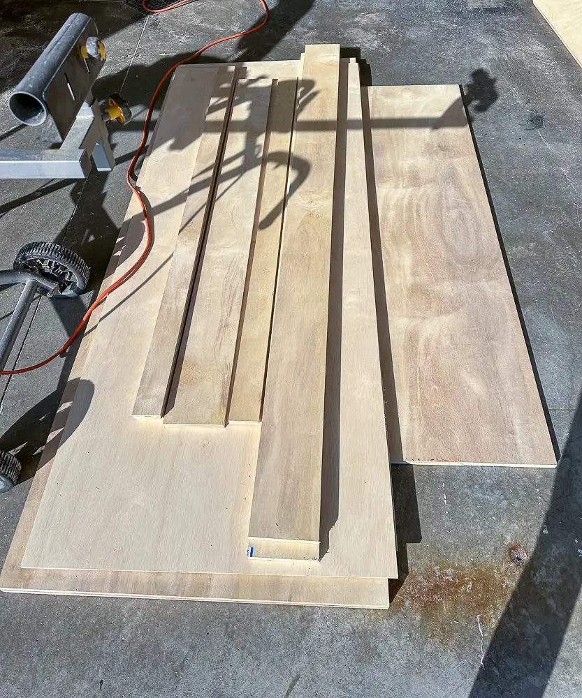 Plywood cut for Murphy Bed Benefits post.