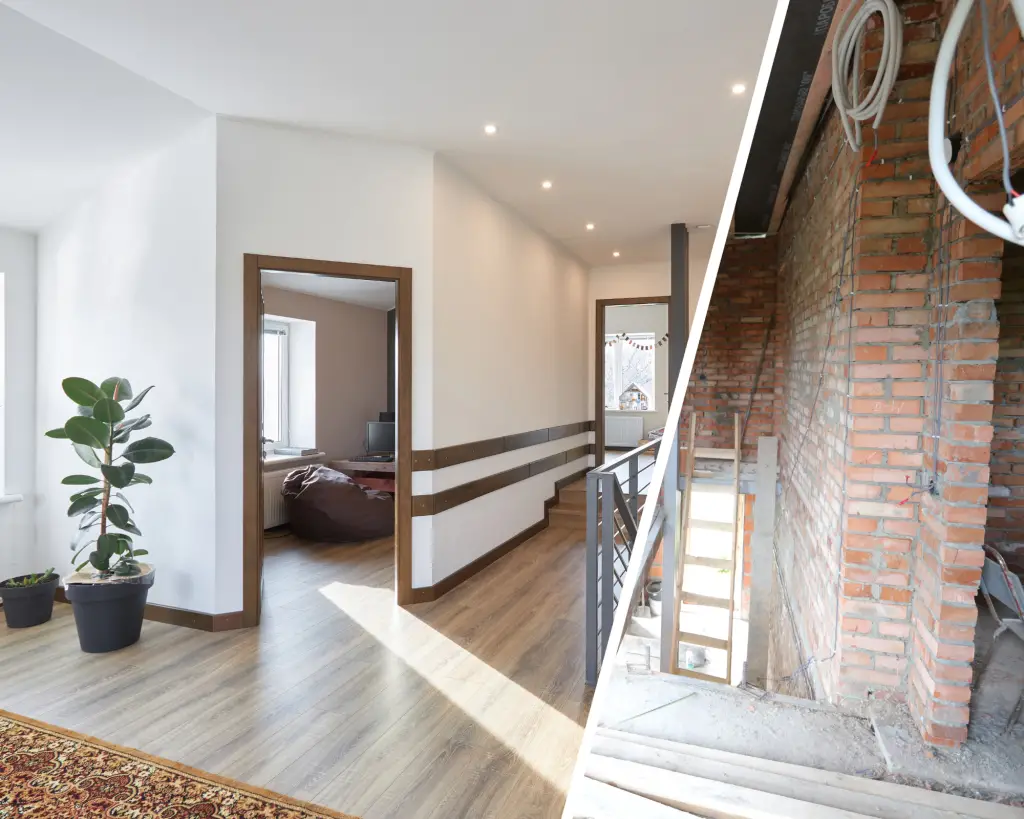 An attic spaced turned into a living space.