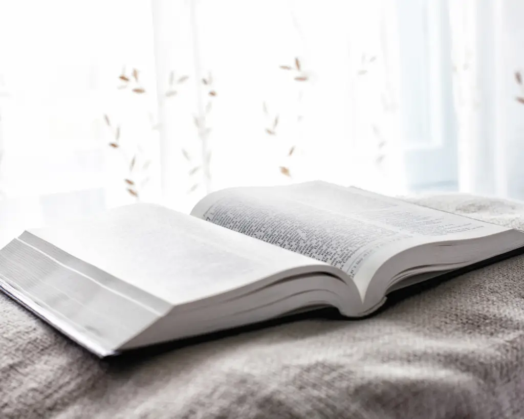 A Bible during quiet time.