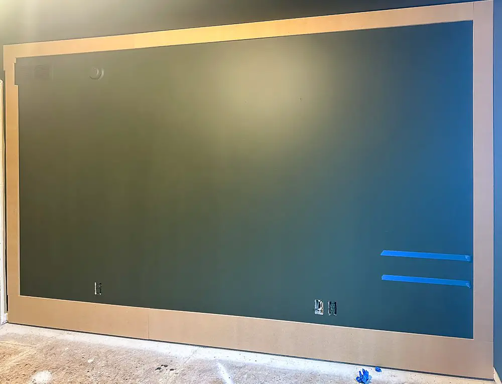 Accent trim outline on a green wall.