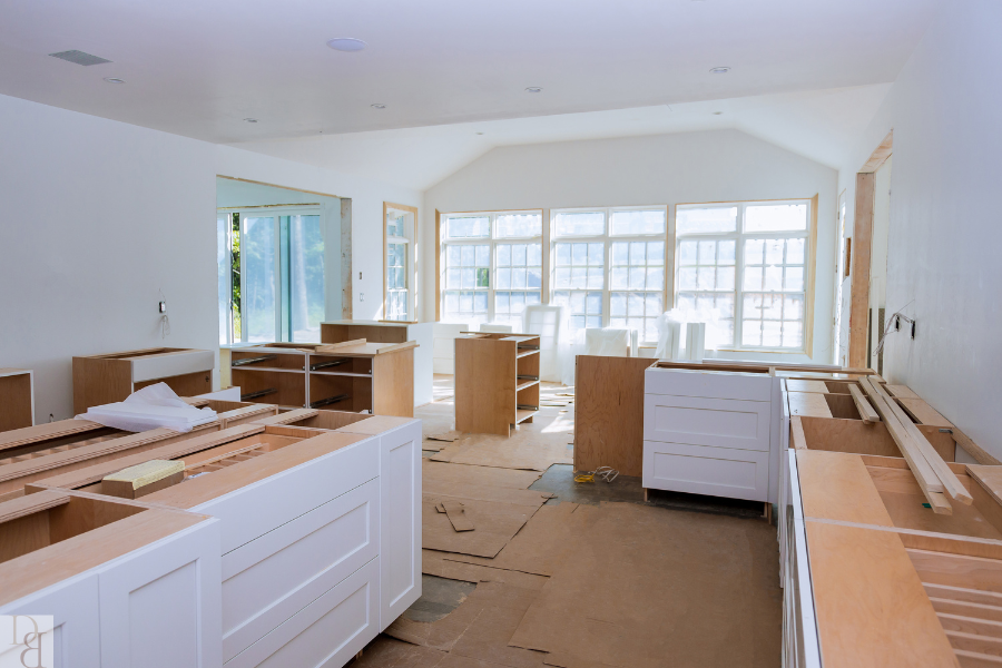 Kitchen renovation. Cabinets going in.