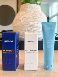 Maelove products on countertop.