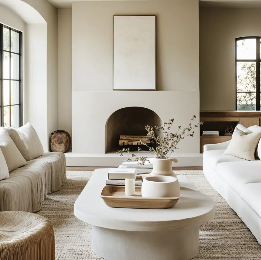 Large living room painted Accessible Beige for the best home color palette.